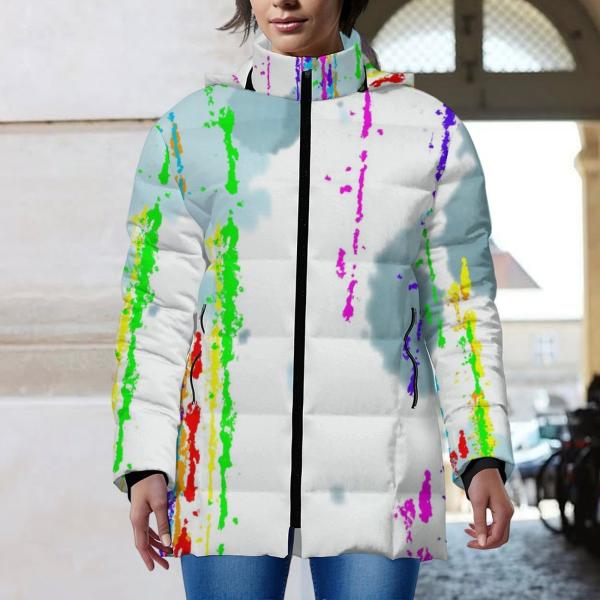 Warme Winterjacke mit Hundemotiv Alec – Popart Hundemotiv, 96% Polyester, 4% Spandex Unisex, bunt, Größe S-6XL, Schäferhund Mix